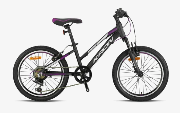 KRON XC 75 20 JANT 7 VİTES V FREN ÇOCUK BİSİKLETİ ALÜMİNYUM FULL SHIMANO MAT SİYAH-GRİ/MOR (KRN25-031)