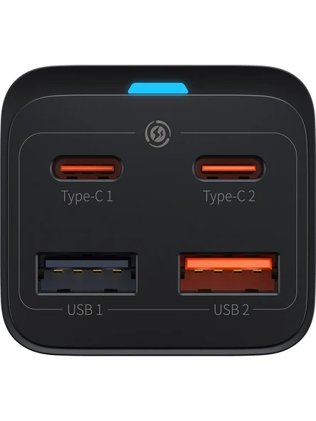 Baseus GaN3 Pro 65 Watt Hızlı Şarj Aleti Siyah - Resim 4