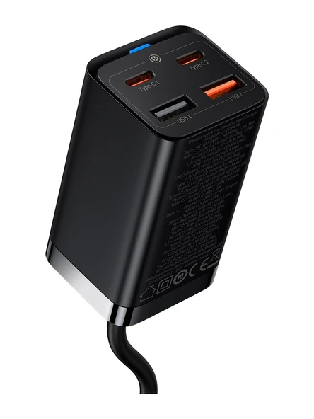 Baseus GaN3 Pro 65 Watt Hızlı Şarj Aleti Siyah - Resim 3
