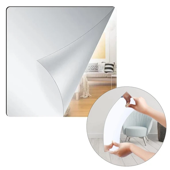 Sunup SN-24979 50x50cm Kendinden Yapışkanlı Esnek PVC Duvar Aynası Panel Sticker Çıkartma