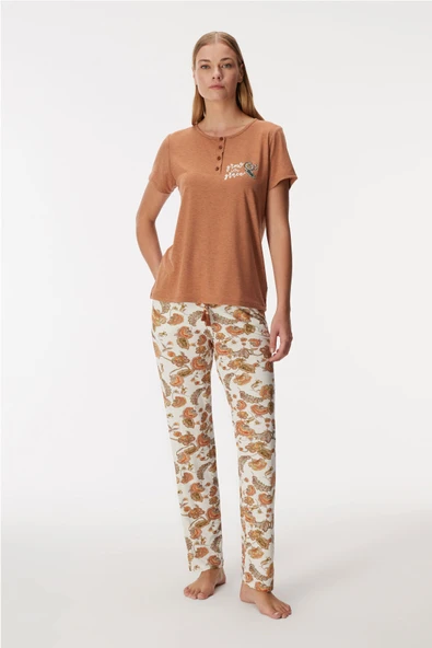MAN11364 11364 Kadın T-Shirt ve Pantolon Takım - 4