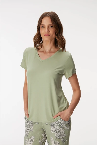 MAN11401 11401 Kadın T-Shirt ve Pantolon Takım - 6