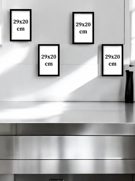 4 Parça Dekoratif A4 Mdf Tablo, Cafe Tabloları , Kahve Köşesi Tabloları , Duvar Tabloları , Çerçeve Görünümlü Dekoratif Hediyelik - 3