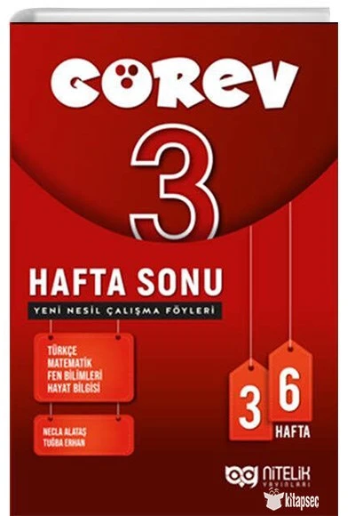 3. Sınıf Görev Hafta Sonu Yeni Nesil Çalışma Föyleri Nitelik Yayınları ürün görseli