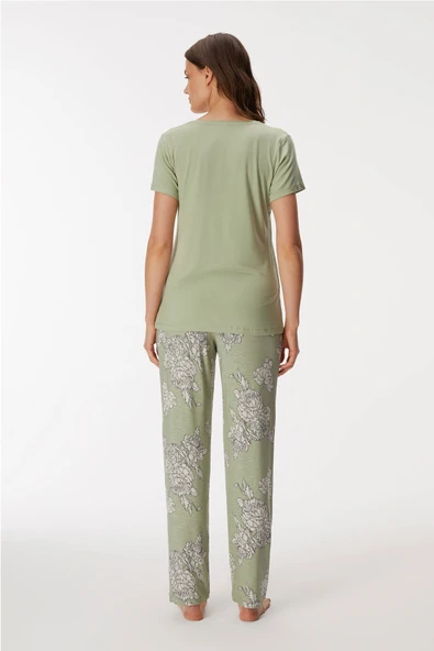 MAN11401 11401 Kadın T-Shirt ve Pantolon Takım - 5