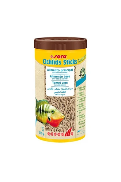 Sera Cichlids Sticks Çubuk Şeklinde Ciklet Balık Yemi 1000 Ml 210 Gr ürün görseli