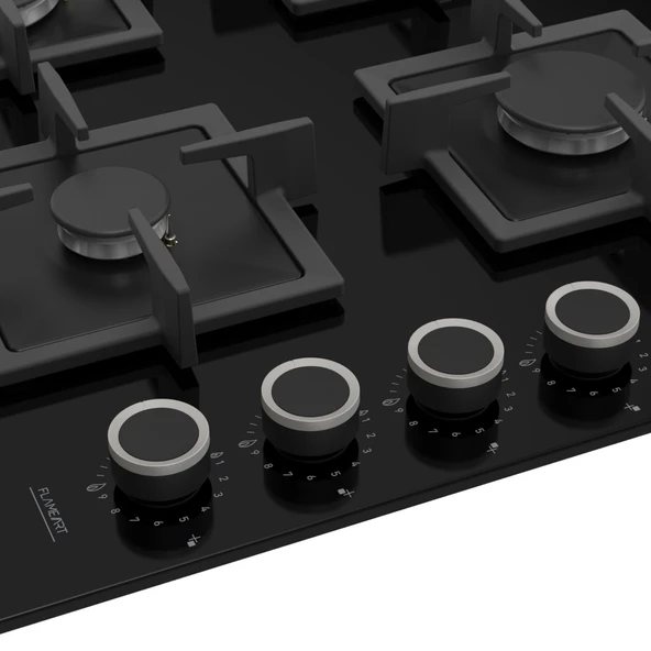 Ferre SC205 Siyah Cam Ankastre Ocak (Döküm Izgara) - 2