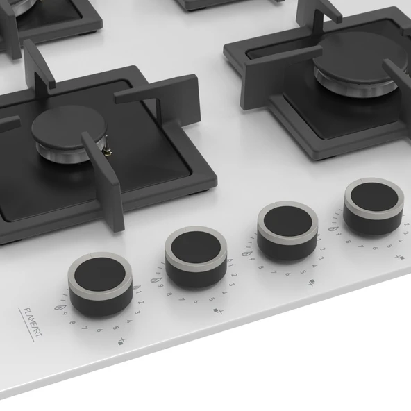 Ferre SC206 Beyaz Cam Ankastre Ocak (Döküm Izgara) - 4