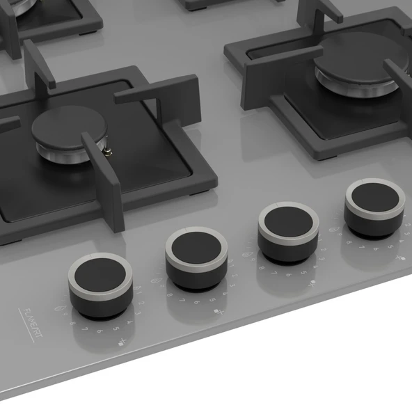 Ferre SC208 Gri Cam Ankastre Ocak (Döküm Izgara) - Resim 4