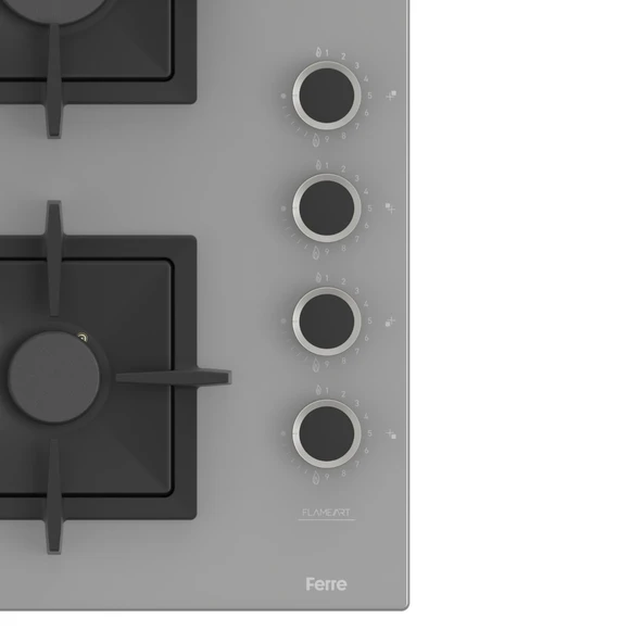 Ferre SC208 Gri Cam Ankastre Ocak (Döküm Izgara) - Resim 5
