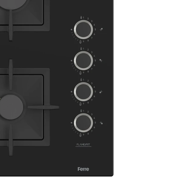 Ferre SC405 65 CM Wok Gözlü Siyah Cam Ankastre Ocak (Döküm Izgara) - 5