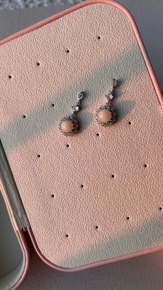 925 ayar gümüş Avustralya opali küpe - 4