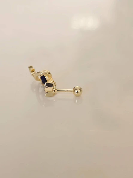 Galaksi Gezegen Satürn Yıldız Model Kıkırdak Piercing Tragus Helix Gold Renk Küpe - 3