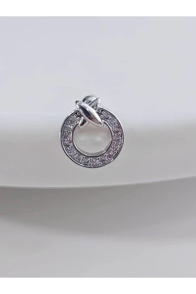 Halka X Artı Model Kıkırdak Piercing Tragus Helix Silver Gümüş Renk Küpe - 1