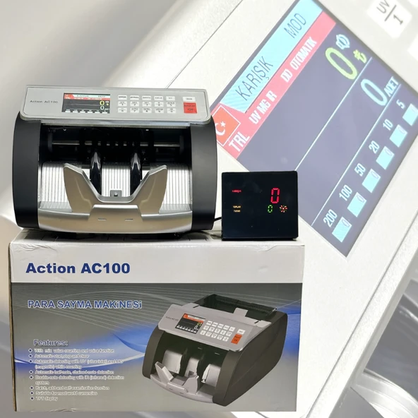 Action AC100 TL / EURO Kağıt Para Sayma Makinesi yeni