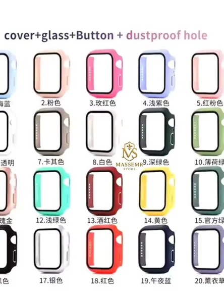 40mm Apple Watch Uyumlu Temperli Camlı Kasa Kılıf ve Ekran Koruyucu Tek Parça - 7