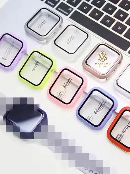 40mm Apple Watch Uyumlu Temperli Camlı Kasa Kılıf ve Ekran Koruyucu Tek Parça - 8