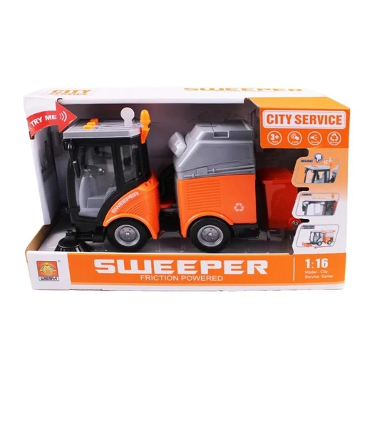 KZL Sesli ve Işıklı Şehir Temizleme Araçları Yol Süpürme Aracı ürün görseli 1