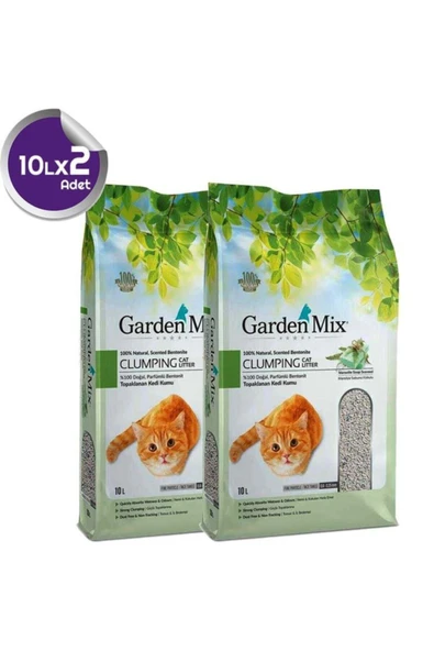 Gardenmix Bentonit Marsilya Sabunlu Kedi Kumu İnce 10 Lt x 2 Adet