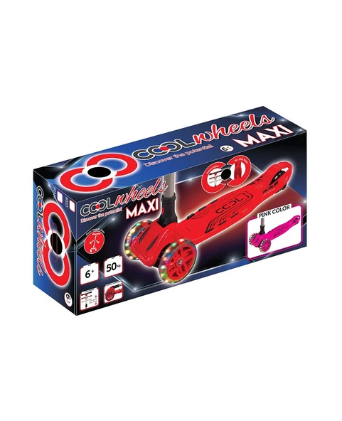 Cool Wheels Maxi Twist 6 + Işıklı 3 Tekerlekli Katlanabilir Scooter Pembe FR59144 - Resim 3