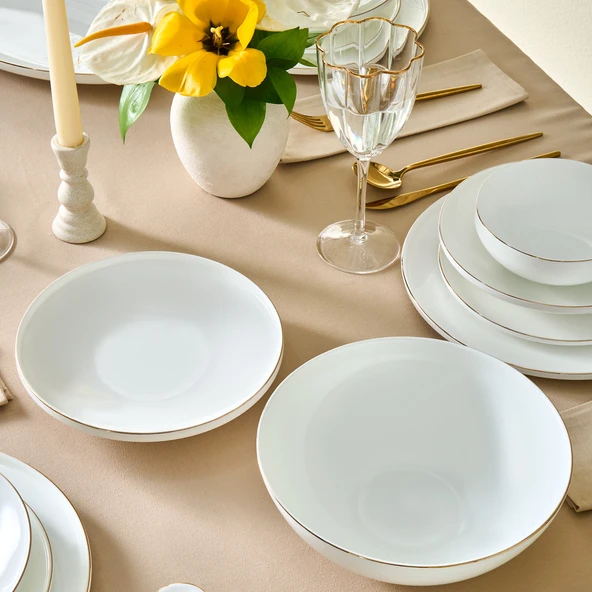 Karaca Fine Bone Meridian 55 Parça 12 Kişilik Yemek Takımı Gold - 4