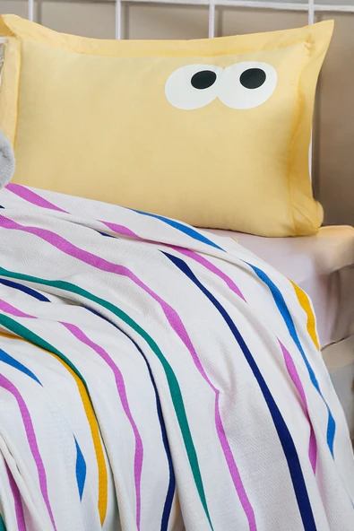 Upstyle Baskılı Pike Takımı Tek Kişilik Funny Sarı - Resim 2