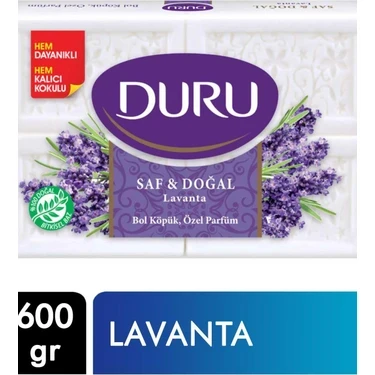 Duru Saf & Doğal Kaynaklı Lavanta 4 Adet Beyaz Kalıp Sabun 600Gr