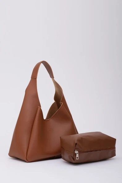 Taba Shk19 Çıtçıt Kapatmalı Suni Deri Fermuarlı Makyaj Çantalı El Ve Omuz Çantası E:33 U:15 G:10 Cm