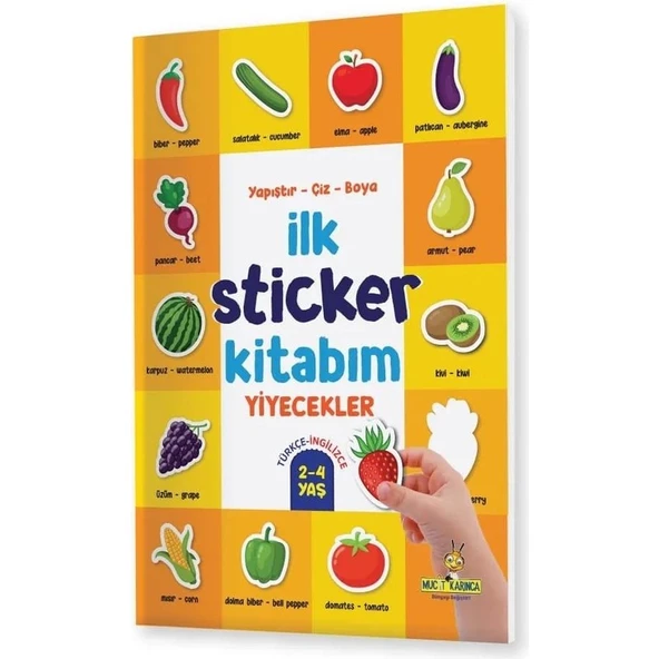 Yükselen Zeka Yükselen Zeka 2-4 Yaş Ilk Sticker Kitabım Yapıştır-Çiz-Boya (Taşıtlar Hayvanlar Yiyecekler)