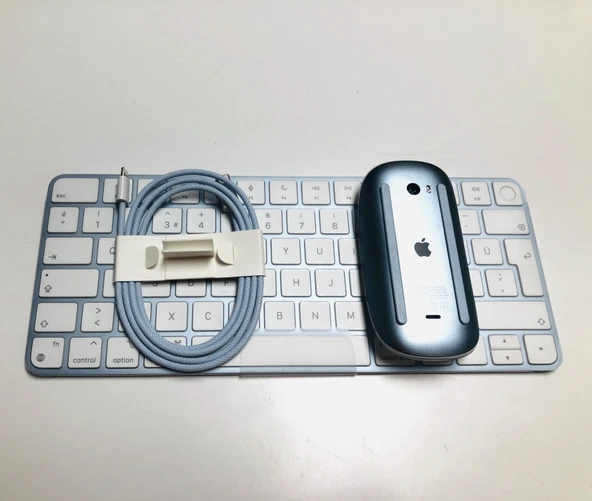 Apple Touch ID Özellikli Klavye+Magic 2 Şarjlı Mouse Seti-Mavi - 2
