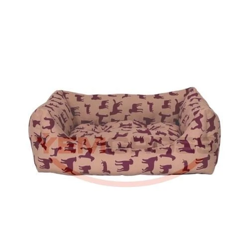 Pet Comfort Uniform Bej-Bordo Köpek Yatağı M 70x60cm