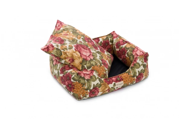 Pet Comfort Alpha  Gül Desenli Köpek Yatağı L 105x85cm - 3