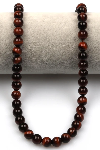 Kırmızı Kaplan Gözü ( AAA Kalite ) Doğal Taş Dizi 8 mm Küre Kesim - Resim 2