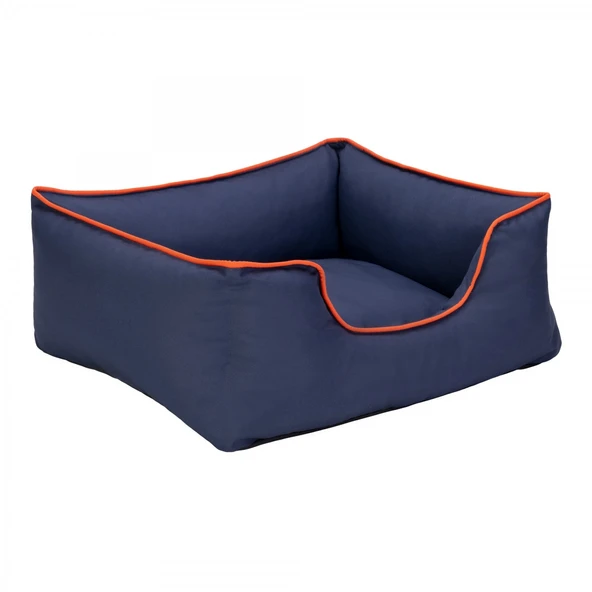 Pet Comfort Alpha  Kedi ve Köpek Yatağı Lacivert w Turuncu Biye S 60x50cm - 2