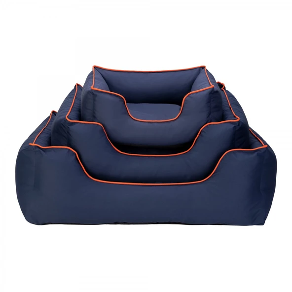 Pet Comfort Alpha  Köpek Yatağı Lacivert w Turuncu Biye M 80x65cm - 4