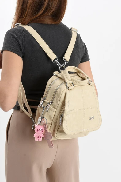 571 collections Suni Deri Omuz Çantası Krem (Model: 571-13-17J) - Resim 2