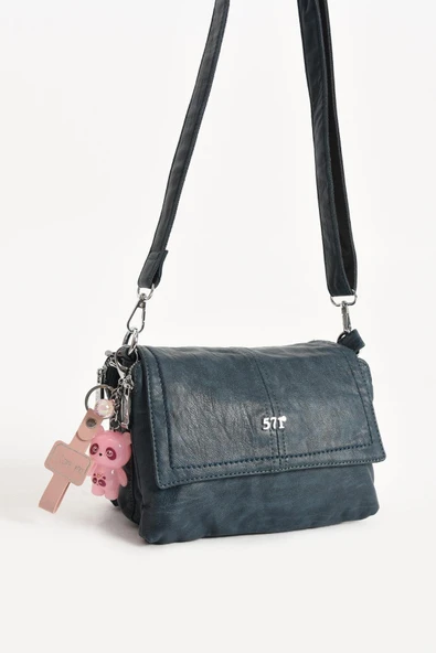 571 collections Suni Deri Omuz Çantası Mavi (Model: 571-13-17M) - Resim 4