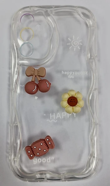 Samsung Galaxy A34 Uyumlu Süslü Objeli Şeffaf Kılıf ürün görseli 1