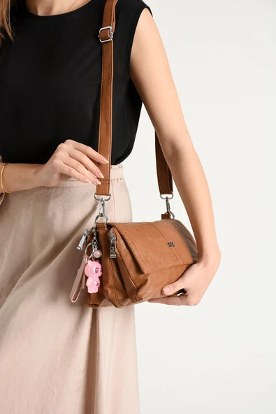 571 collections Suni Deri Omuz Çantası Taba (Model: 571-13-17M) - Resim 3