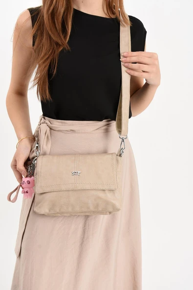 571 collections Suni Deri Omuz Çantası Vizon (Model: 571-13-17M) - 1