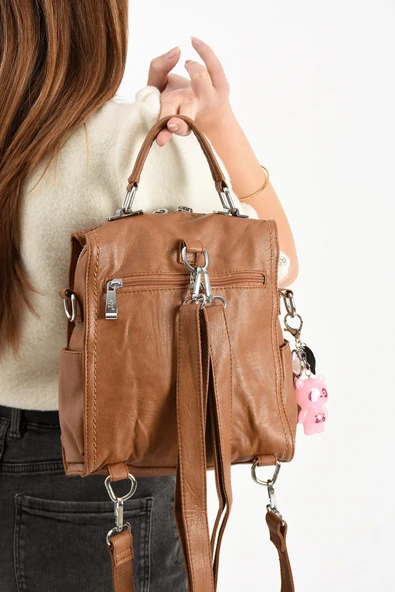 571 collections Suni Deri Omuz Çantası Taba (Model: 571-13-17A) - Resim 3