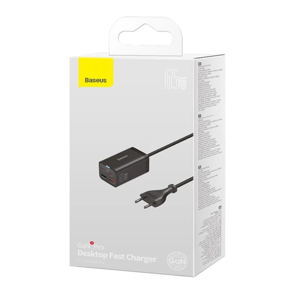 Baseus Gan3 Pro 65 W Type-C Kablolu Hızlı Şarj Aleti - 6