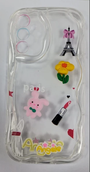 Samsung Galaxy A34 Uyumlu Süslü Objeli Şeffaf Kılıf ürün görseli 1