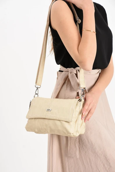 Suni Deri Omuz Çantası Krem (Model: 571-13-17M)