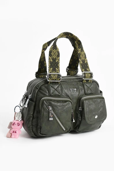 571 collections Suni Deri Omuz Çantası Yeşil (Model: 571-13-17F) - Resim 4