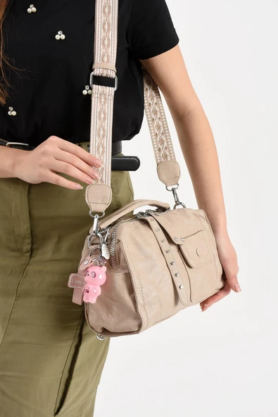 571 collections Suni Deri Omuz Çantası Vizon (Model: 571-13-17E) - Resim 2