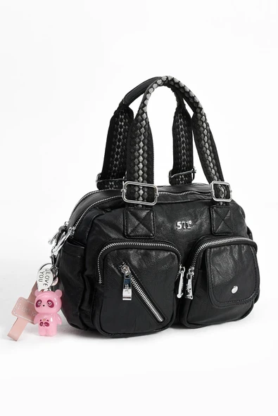 571 collections Suni Deri Omuz Çantası Siyah (Model: 571-13-17F) - Resim 4