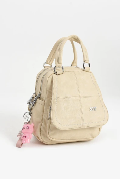 571 collections Suni Deri Omuz Çantası Krem (Model: 571-13-17J) - Resim 4