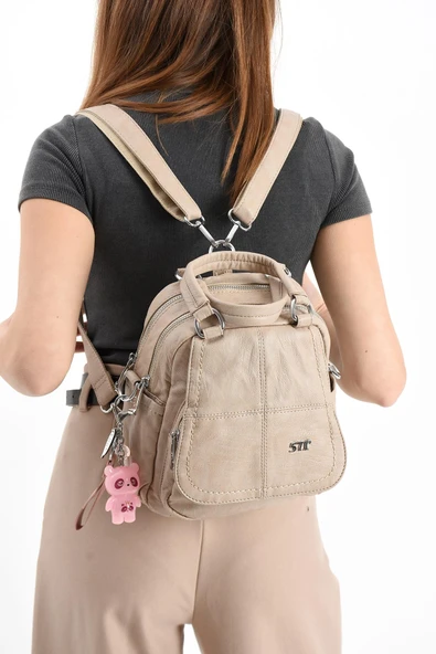 571 collections Suni Deri Omuz Çantası Vizon (Model: 571-13-17J) ürün görseli 1