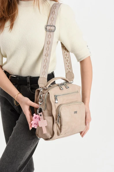 571 collections Suni Deri Omuz Çantası Vizon (Model: 571-13-17A) - Resim 2